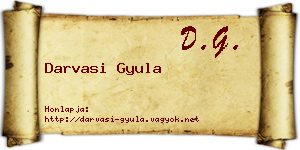 Darvasi Gyula névjegykártya